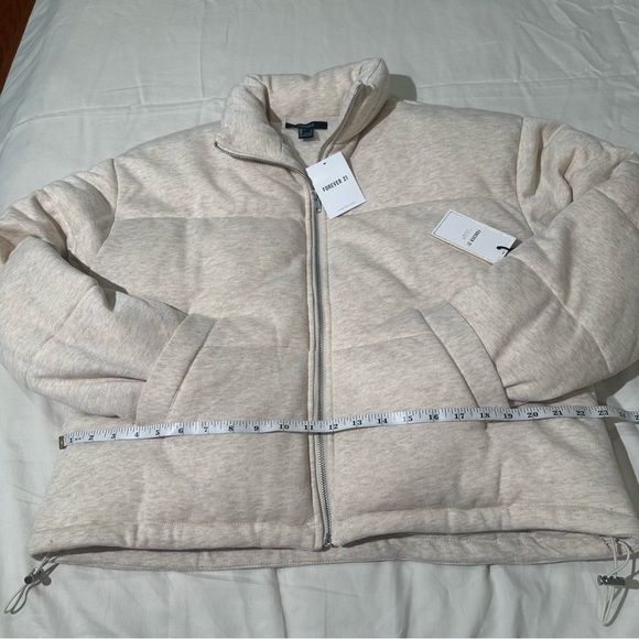**New**Quilted French Terry Puffer Jacket size s - Picture 3 of 16
